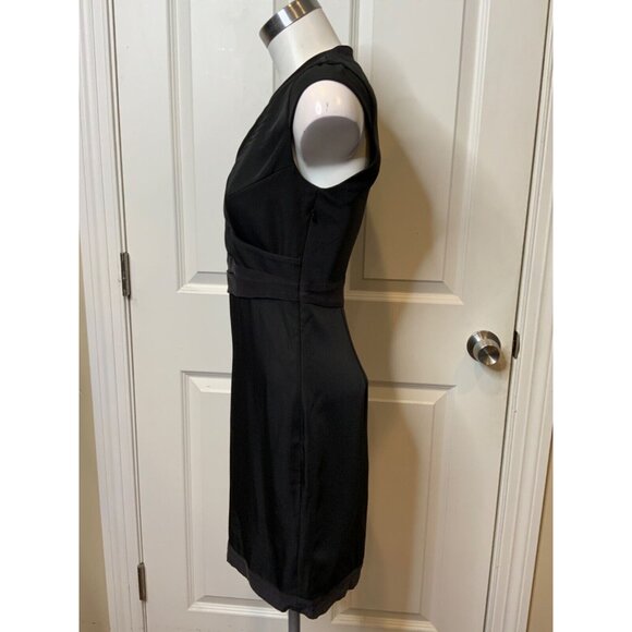 ALLSAINTS Codia Black Silk Trim V-Neck Sheath Dress, Size 4, NWT! - Picture 4 of 7